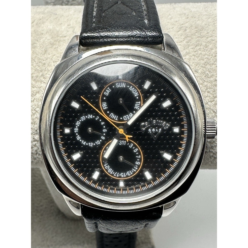 Callaway Golf CY-2068‎ New Battery Mens Watch 40MM 8" Leather Band N61